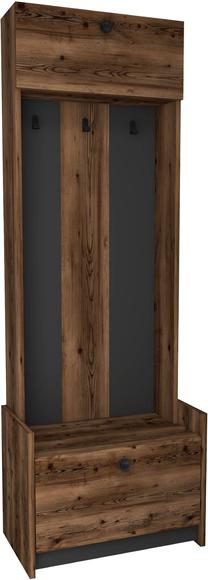 Drēbju pakaramais ar plauktu Kalune Design Erika 550ARN1336, antracīta krās./valriekstu krās.