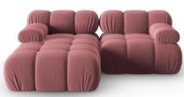 Kampinė sofa Micadoni Home Bellis MIC_SET4L_2_F1_BELLIS1, rožinė sp., kairinė, 191 x 157 cm x 62 cm