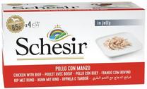 Влажный корм для собак Schesir, говядина/курица, 0.085 кг x 4 шт.