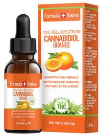 Kūno aliejus Formula Swiss Cannabidiol Orange Full Spectrum 15%, 10 ml