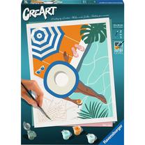 Glezna pēc numuriem Ravensburger CreArt Pool Time, zila krās./balta krās./zaļa krās.