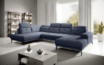 Kampinė sofa Bretan Poco 40, tamsiai mėlyna sp., kairinė, 205 x 350 cm x 107 cm
