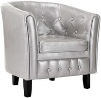 Krėslas VLX Chesterfield 248019, sidabro sp., 64 cm x 67 cm x 70 cm