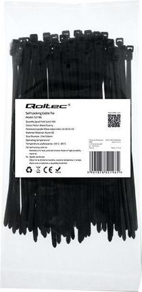 Qoltec Zippers Nylon UV 3.6x150mm 100pcs. Black