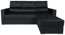 Kampinė sofa Morant, juoda sp., 227 x 170 cm x 105 cm