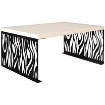 Kavos staliukas ADRK Mafei, balta sp./juoda sp., 100 cm x 70 cm x 45 cm