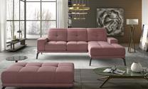 Kampinė sofa Torrense Mat Velvet 63, rožinė sp., dešininė, 265 x 175 cm x 98 cm