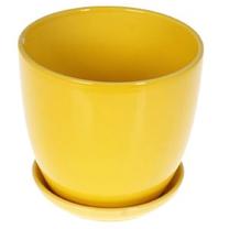 Puķu pods Plastkon, keramika, Ø 15 cm, dzeltena krās.