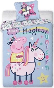 Patalynės užvalkalų komplektas Faro Peppa Pig 1457, mėlyna sp./įvairių spalvų, 70 x 80 cm, 160 x 200 cm