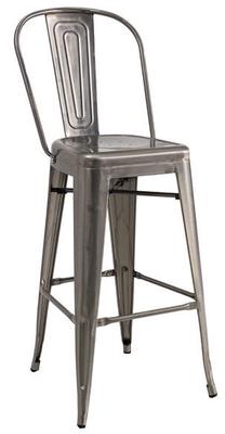 Baro kėdė H-1, sidabro, 47 cm x 36 cm x 115 cm