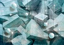 Fototapete Artgeist Concrete Cubes (Green) 4XLFT1651, 280 cm x 280 cm