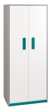 Spinta ML Meble IQ 02, mėlyna/pilka, 80 cm x 52 cm x 199 cm