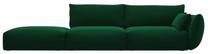 Sofa, kairės pusės Cosmopolitan Design Matera Velvet Salvador 7, žalio stiklo sp., 110 x 264 cm x 85 cm