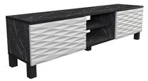 TV galds Kalune Design Linda, balta krās./melna krās., 150 cm x 35 cm x 40.3 cm