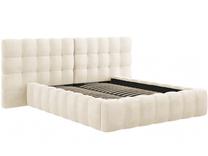Lova dvigulė Micadoni Home Mamaia Velvet Double Headboard, 140 x 200 cm, šviesiai ruda sp., be čiužinio, su grotelėmis