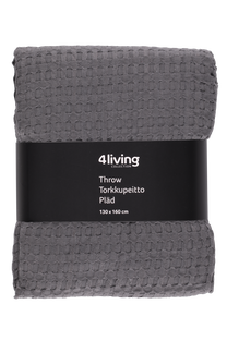 Pledi 4Living Throw Waffle, pelēka krās., 130 cm x 160 cm
