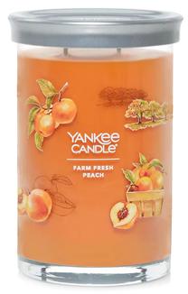 Žvakė, aromatinė Yankee Candle Signature Farm Fresh Peach, 60 - 100 h, 567 g, oranžinė sp.