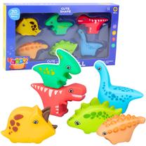 Vonios žaislų rinkinys Lean Toys Dinosaurs, įvairių spalvų, 6 vnt.