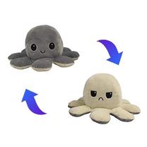 Mīkstā rotaļlieta Emotion Octopus, dzeltena krās./pelēka krās., 10 cm