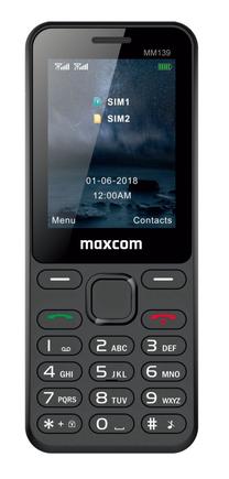 Telefons ar pogām Maxcom MM139, melns krās.