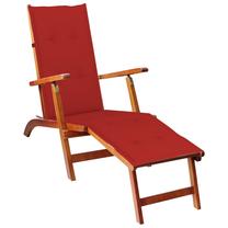Lauko gultas VLX Solid Acacia Wood 3064020, raudona sp., 167 cm x 56 cm x 75 cm