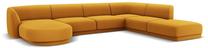 Kampinė sofa Micadoni Home Miley Velvet Panoramic 6 Seats, geltona sp., dešininė, 327 x 245 cm x 74 cm