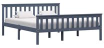 Lova dvigulė VLX Solid Pinewood 283230, 160 x 200 cm, pilka sp., be čiužinio, su grotelėmis