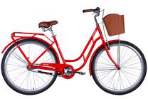 Dviratis miesto Dorozhnik RETRO, 28 ", 19" rėmas, raudona sp., su krepšeliu