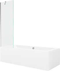 Vanna ar sieniņu, brīvi novietots Mexen Cube, 170 cm x 80 cm x 39 cm, taisnstūris, caurspīdīga krās./balta krās.