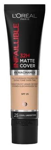 Skystas makiažo pagrindas L’Oréal Paris Infaillible 32H, 25 cool undertone, 30 ml