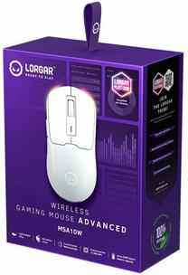 Belaidė žaidimų pelė Lorgar MSA10W, 2.4 ghz / bluetooth / usb, balta sp.