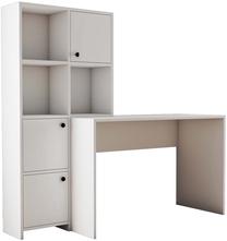Rakstāmgalds ar skapi Kalune Design Silence 1990, 156.8 cm x 51.5 cm, 146.8 cm, balta krās.