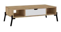 Kavos staliukas Kalune Design Faro, ąžuolo sp./balta sp., 100 cm x 50 cm x 28.2 cm