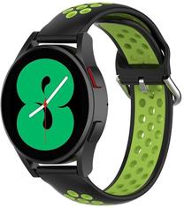 Dirželis Tech-Protect, SoftBand Galaxy Watch 4 40/42/44/46mm, juoda sp./žalia sp.