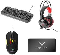 Laidinis klaviatūros ir pelės komplektas Chiropter MK12 4in1, EN, juoda sp.