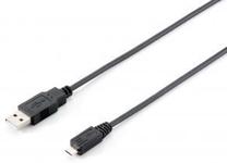 Laidas Equip USB 2.0 male, Micro USB male, 1 m, juoda sp.