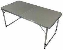Stovyklavimo stalas, sidabro sp./pilka sp., 120 cm x 60 cm x 55 - 70 cm