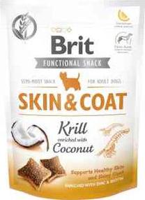 Gardums suņiem Brit Functional Snack Skin & Coat, lasis/ķirbis/kokosrieksts, 0.15 kg