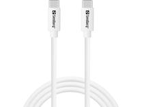Kabelis Sandberg 336-52, USB-C, 100 cm, balta sp., 65 W
