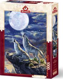 Pusle Art Puzzle Full Moon Wolves 5217, 68 cm x 48 cm, 1000 tk, mitmevärviline