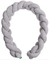 Aizsargājošā apmale Lulando Lulando Braid Welur, pelēka krās., 200 cm x 17 cm