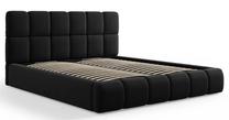 Lova dvigulė Micadoni Home Bellis Velvet, 180 x 200 cm, juoda sp., be čiužinio, su grotelėmis
