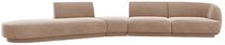 Modulinė sofa Micadoni Miley Blu40, rusva sp., kairinė, 372 x 160 cm x 70 cm