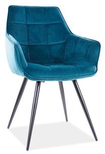 Valgomojo kėdė Lilia Velvet, mėlyna, 59 cm x 45 cm x 90 cm