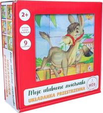 Деревянный кирпич My Favorite Animals, 4 см, многоцветный, 9 шт.