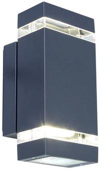 Õue seinavalgusti Lutec Focus, 8.3W, LED, IP44, tumehall v., 11 cm x 23.5 cm