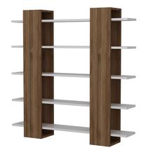 Pastatoma lentyna Kalune Design Pool, balta sp./riešuto sp., 120 cm x 120 cm x 19.5 cm