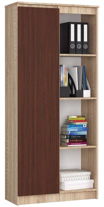 Biuro spinta Akord R80, sonoma ąžuolo sp./tamsiai ruda sp., 180 cm x 80 cm x 35 cm