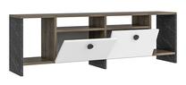 ТВ стол Kalune Design Monster, белый цв./черный цв./ореховый цв., 150 см x 29.6 см x 46.8 см