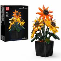 Konstruktorius Mould King Botanical & Floral Sunflower Potted 24111, 854 vnt., įvairių spalvų
